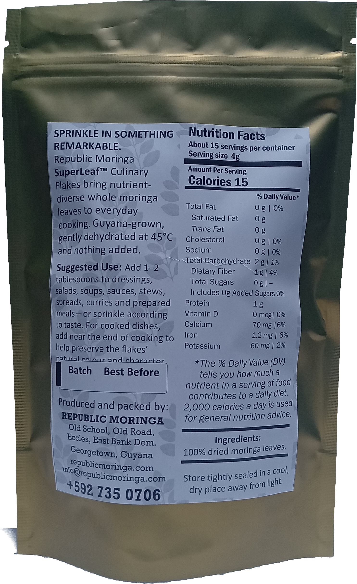 SuperLeaf Culinary Flakes product information